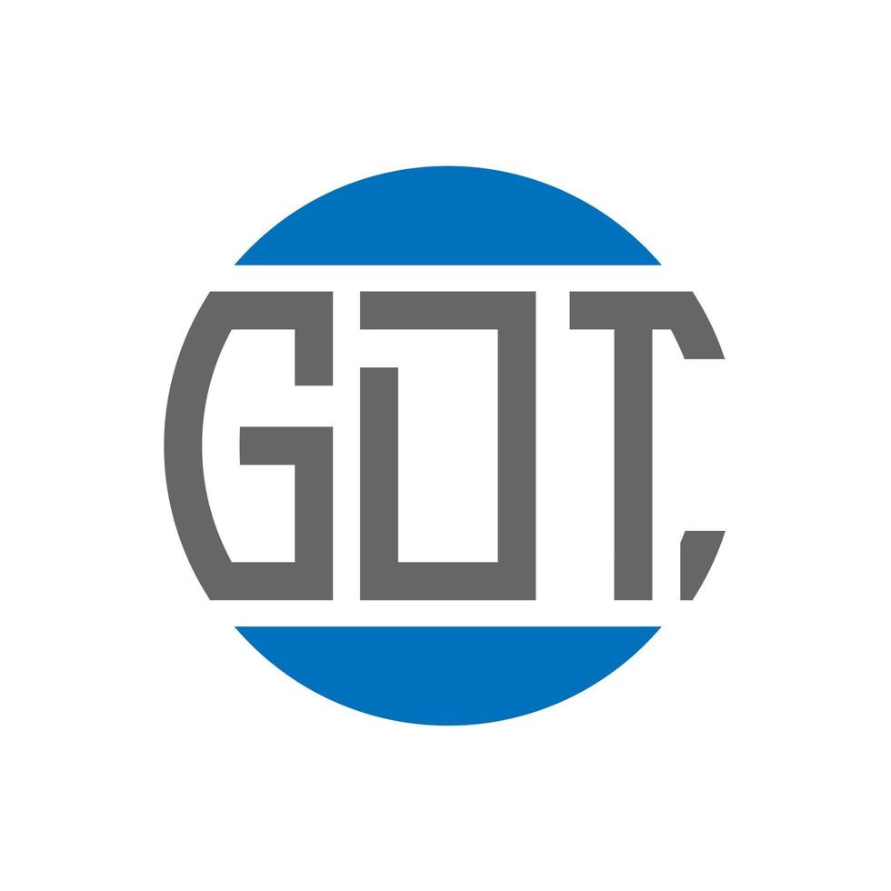diseño de logotipo de letra gdt sobre fondo blanco. concepto de logotipo de círculo de iniciales creativas de gdt. diseño de letras gdt. vector