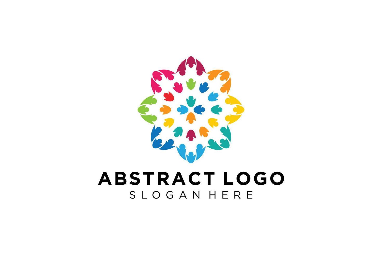 colección de logotipos de personas y familias abstractas vectoriales, iconos de personas, plantilla de logotipo de salud, símbolo de cuidado. vector