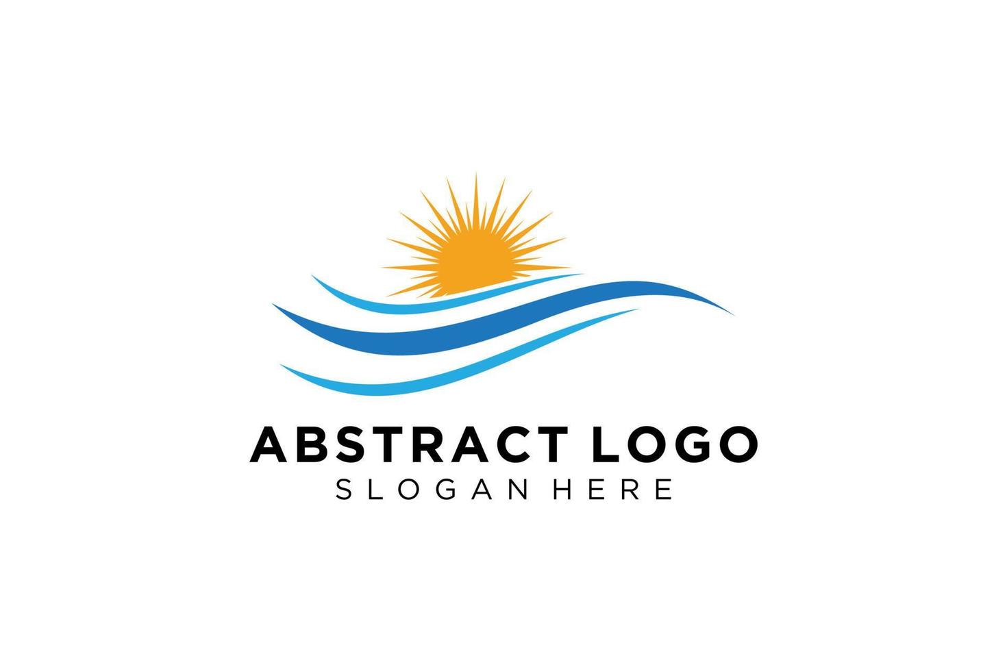 diseño de icono y símbolo de logotipo de salpicadura de onda de agua abstracta. vector