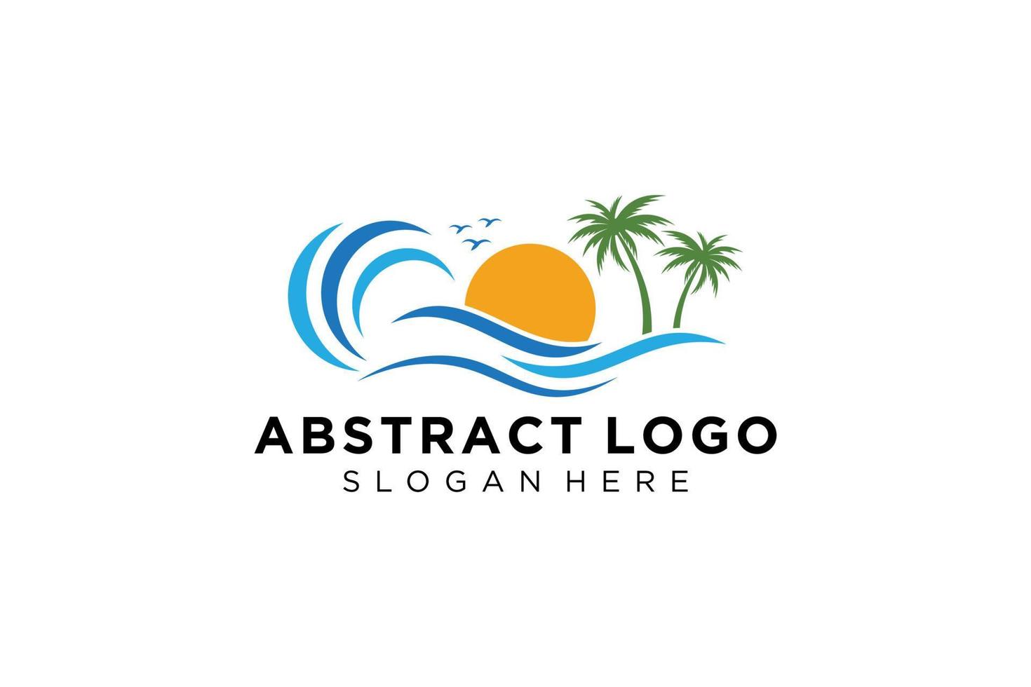 Abstract water wave splash logo symbol and icon design. vector