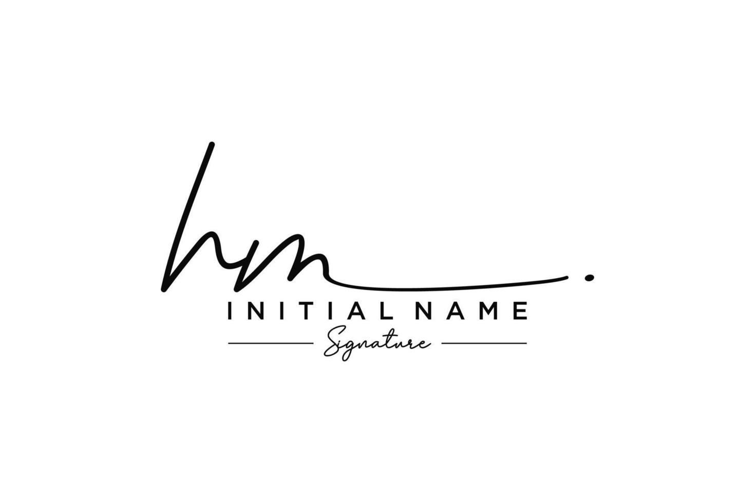 Initial HM signature logo template vector. Hand drawn Calligraphy lettering Vector illustration.