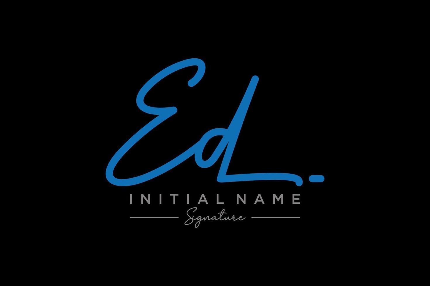 Initial ED signature logo template vector. Hand drawn Calligraphy lettering Vector illustration.