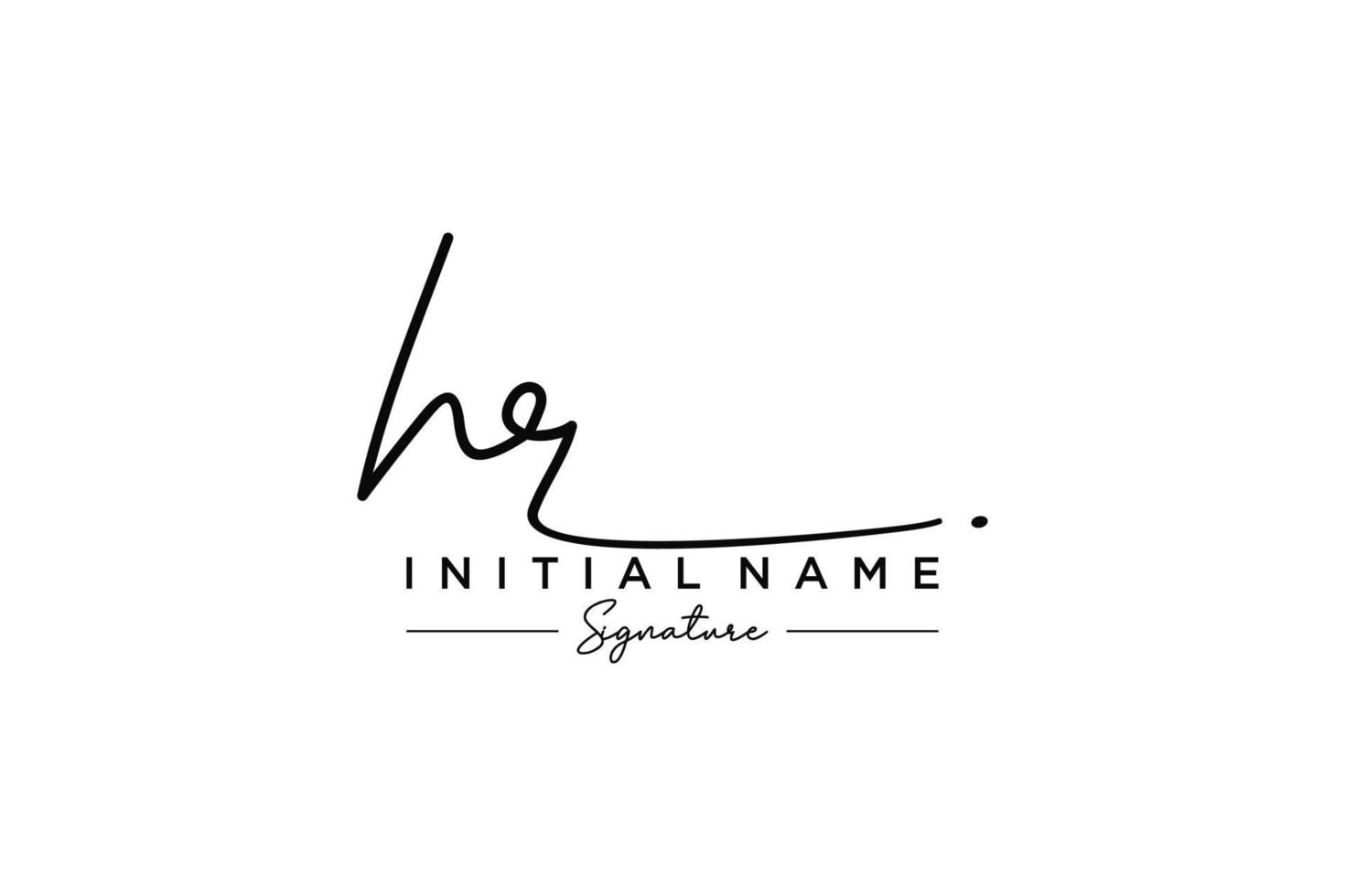 Initial HR signature logo template vector. Hand drawn Calligraphy lettering Vector illustration.