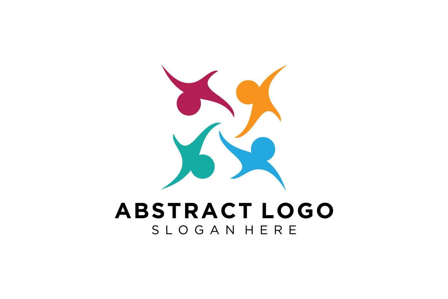 colección de logotipos de personas y familias abstractas vectoriales, iconos de personas, plantilla de logotipo de salud, símbolo de cuidado. vector