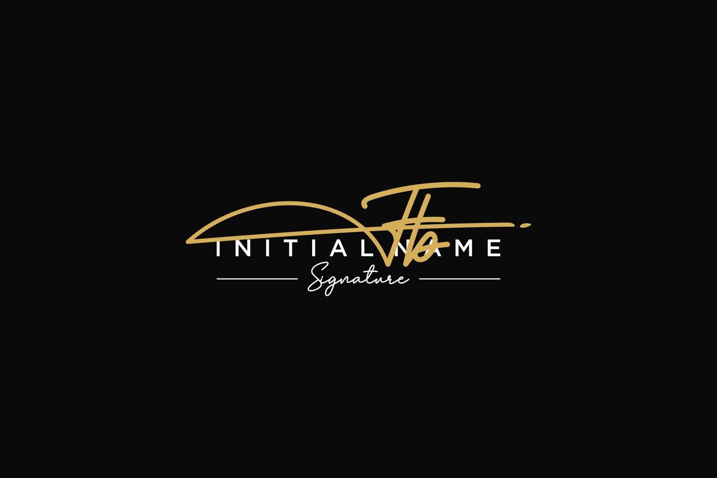 Initial FB signature logo template vector. Hand drawn Calligraphy lettering Vector illustration.