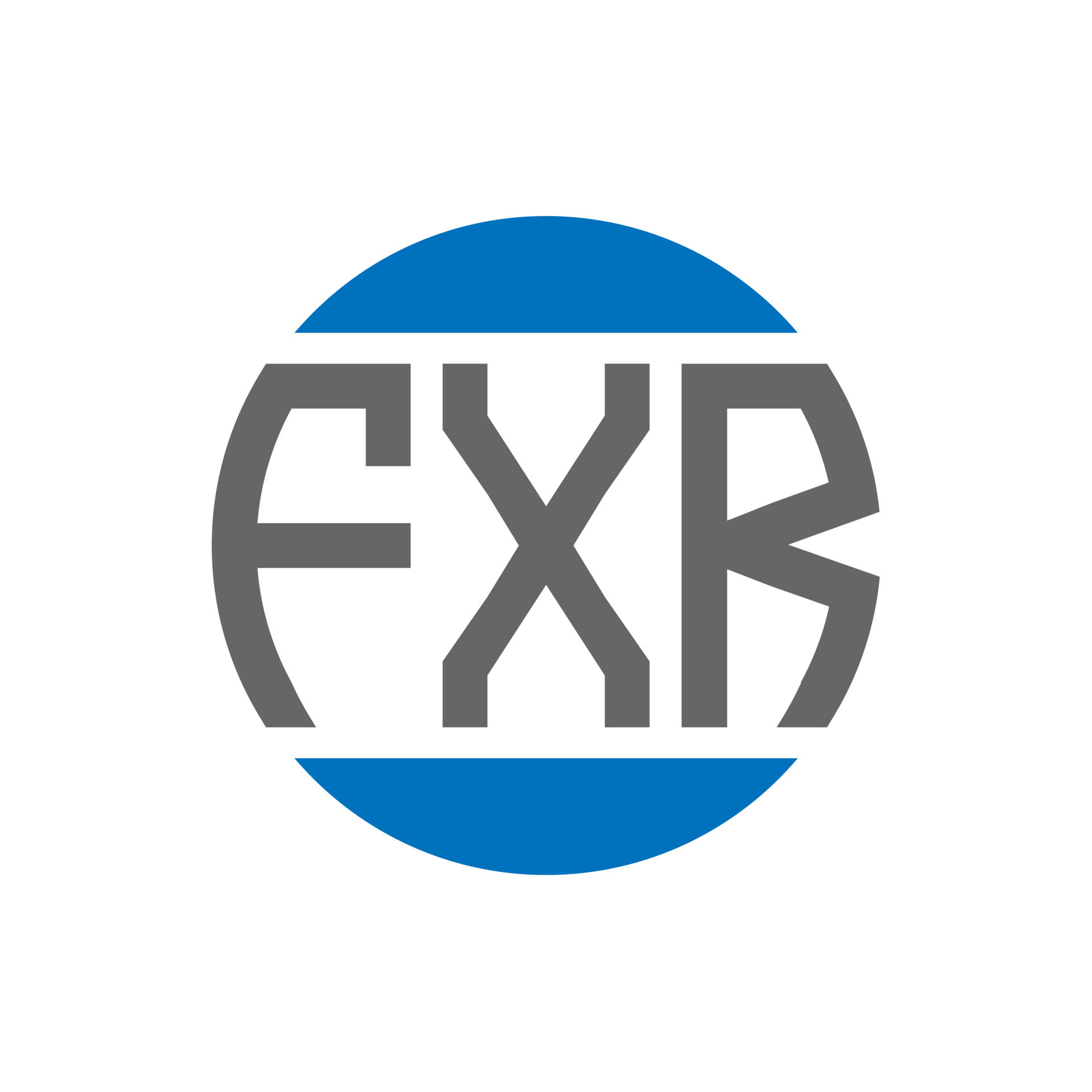 FXR letter logo design on white background. FXR creative initials