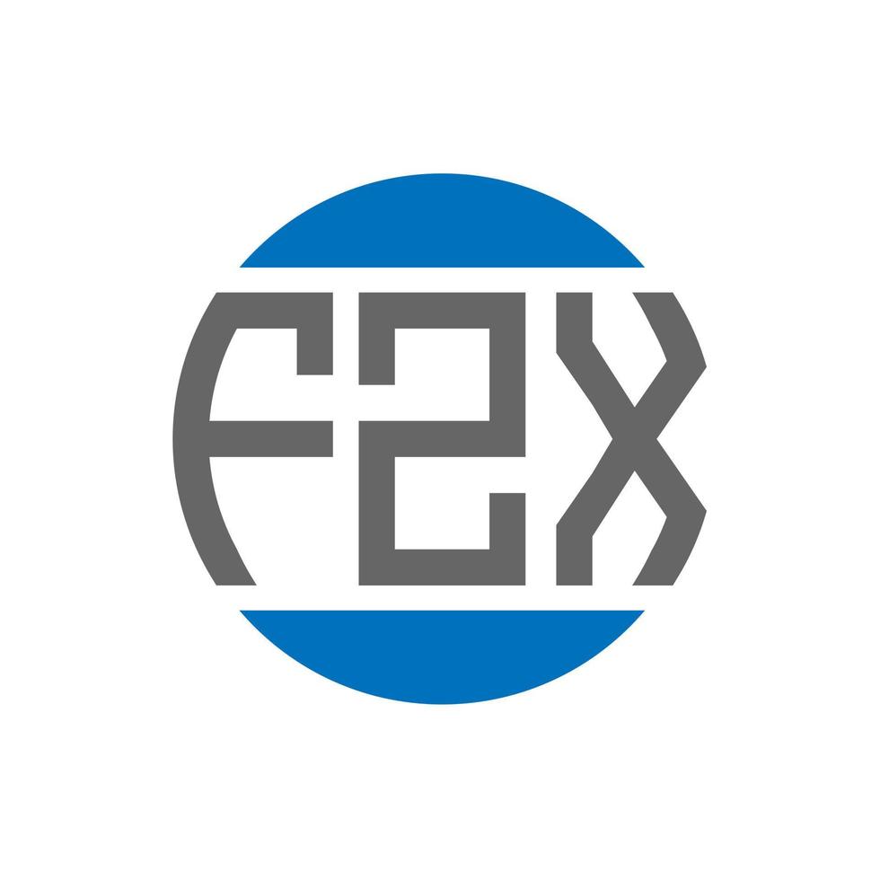 diseño de logotipo de letra fzx sobre fondo blanco. concepto de logotipo de círculo de iniciales creativas fzx. diseño de letras fzx. vector