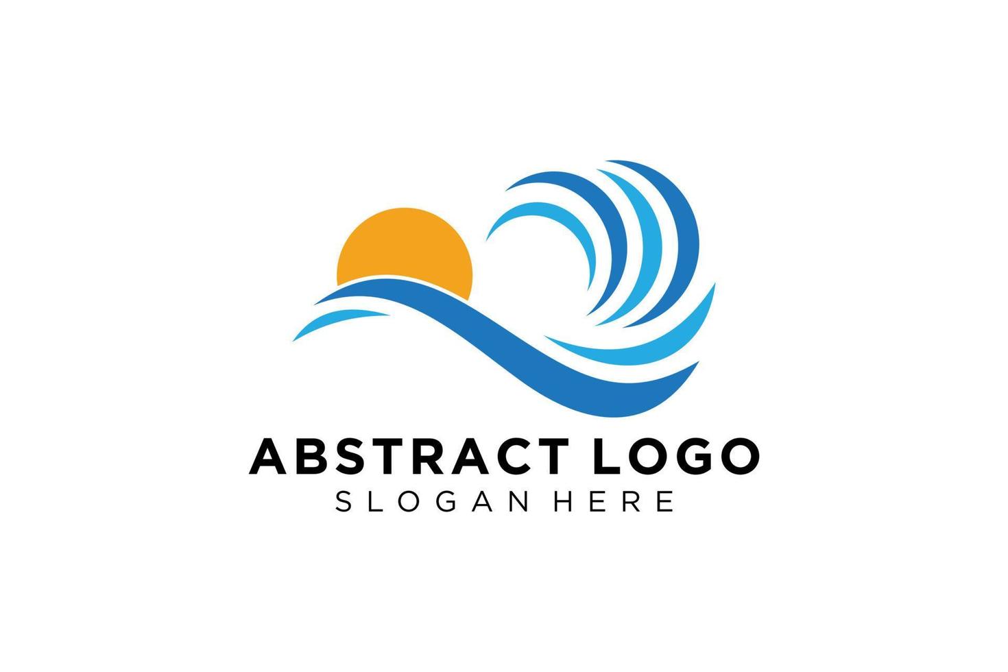 Abstract water wave splash logo symbol and icon design. vector