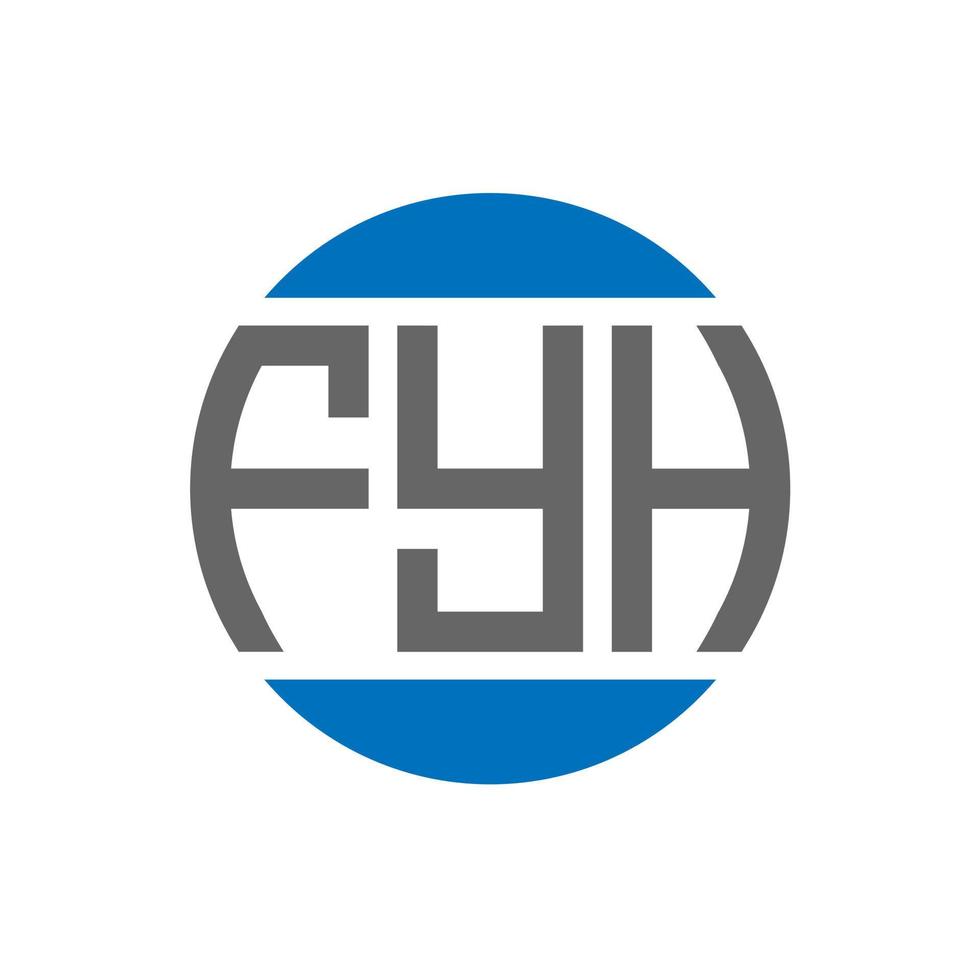 FYH letter logo design on white background. FYH creative initials circle logo concept. FYH letter design. vector