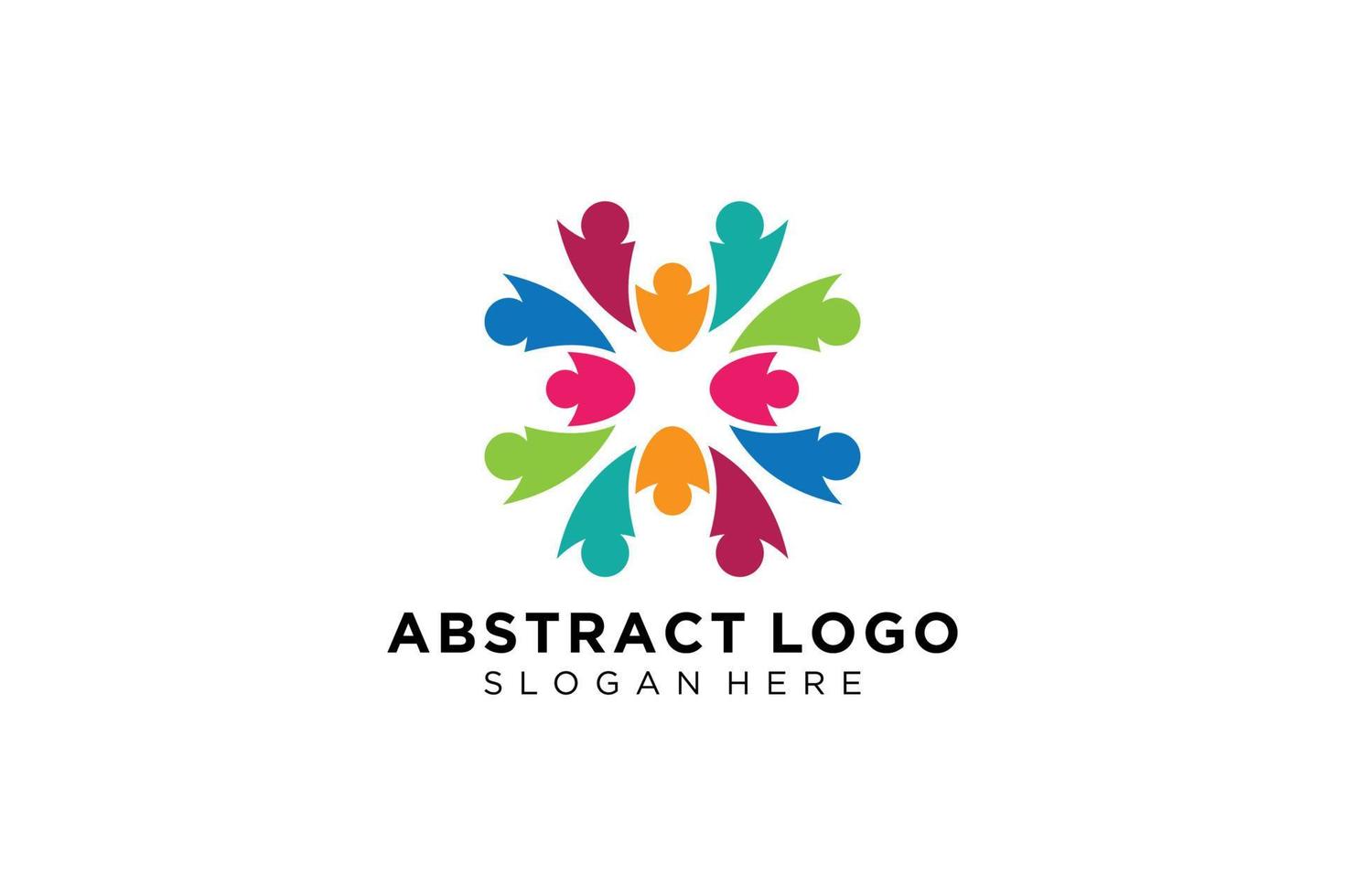 colección de logotipos de personas y familias abstractas vectoriales, iconos de personas, plantilla de logotipo de salud, símbolo de cuidado. vector