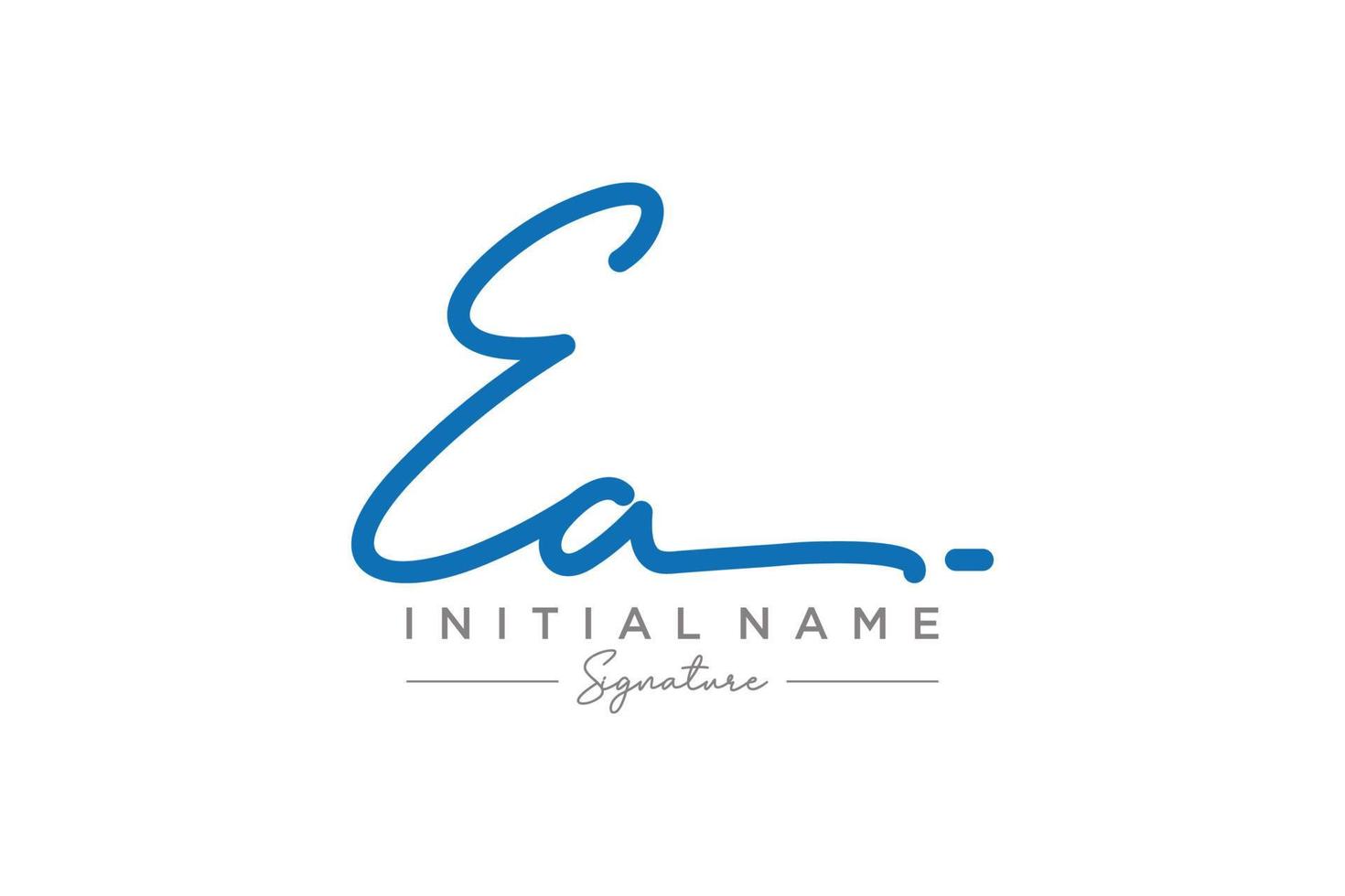 Initial EA signature logo template vector. Hand drawn Calligraphy lettering Vector illustration.