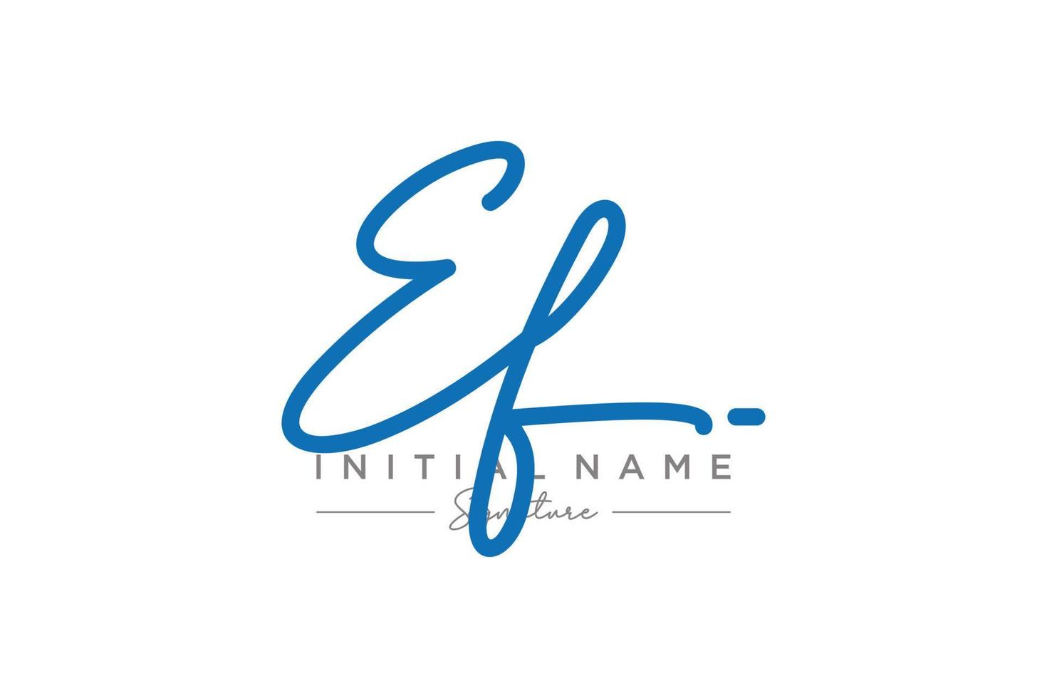 Initial EF signature logo template vector. Hand drawn Calligraphy lettering Vector illustration.
