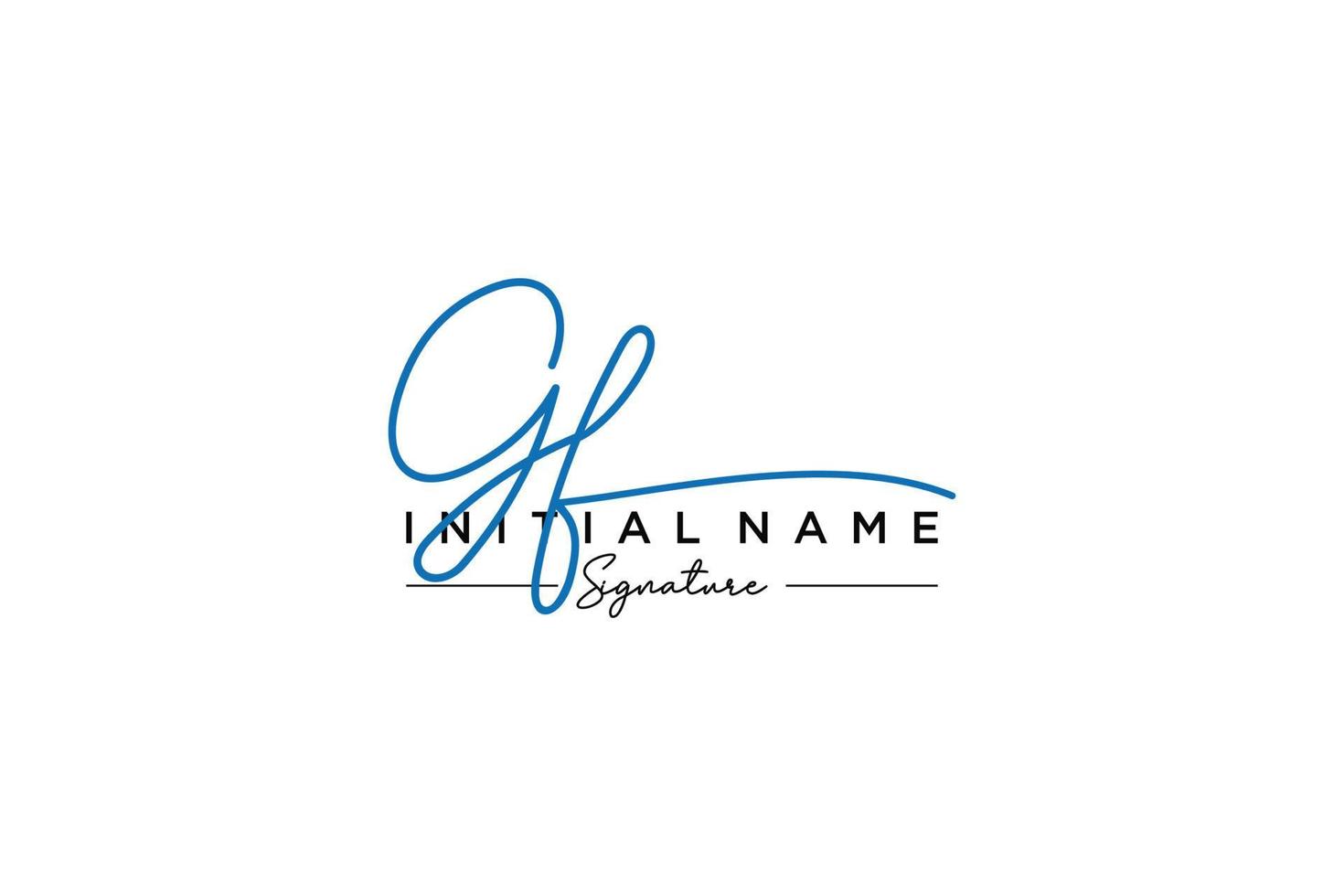Initial GF signature logo template vector. Hand drawn Calligraphy lettering Vector illustration.