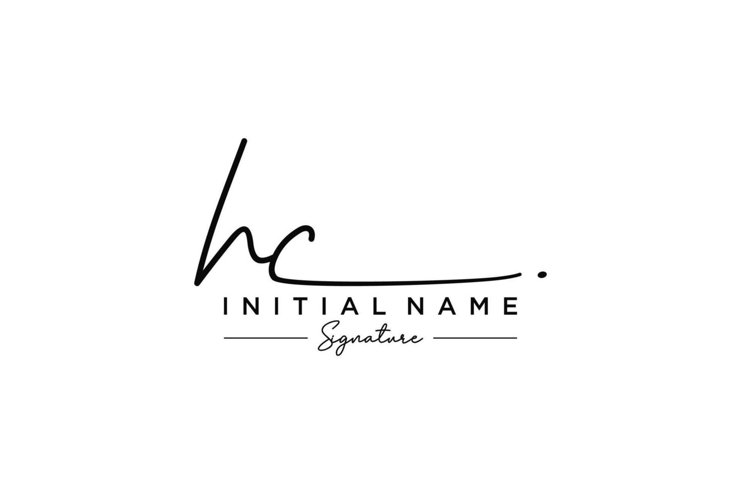 Initial HC signature logo template vector. Hand drawn Calligraphy lettering Vector illustration.