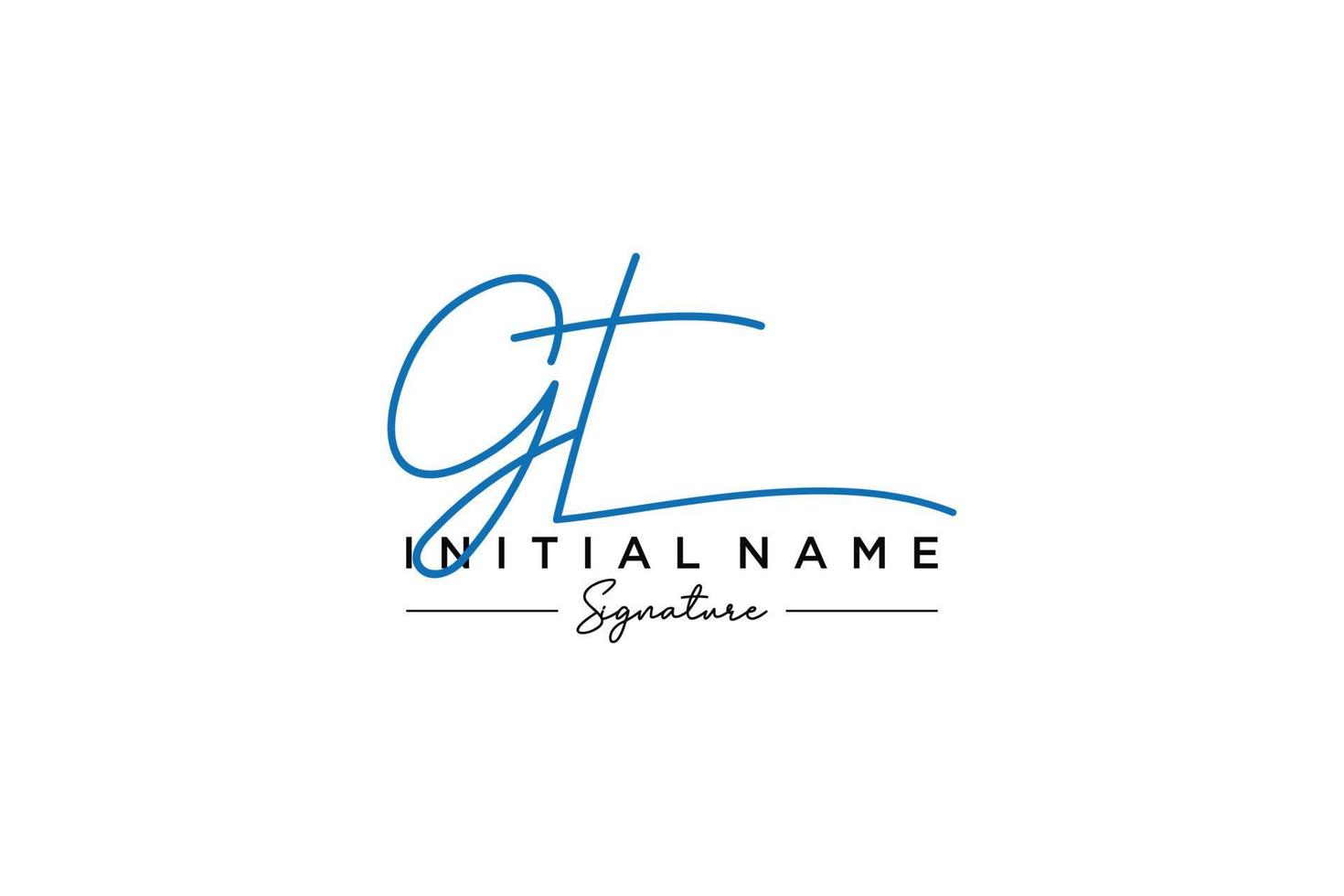Initial GT signature logo template vector. Hand drawn Calligraphy lettering Vector illustration.