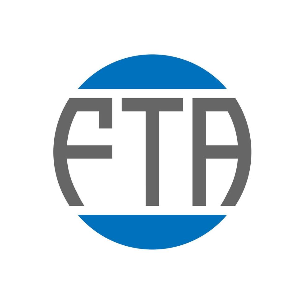 diseño del logotipo de la carta fta sobre fondo blanco. concepto de logotipo de círculo de iniciales creativas de fta. diseño de carta tlc. vector