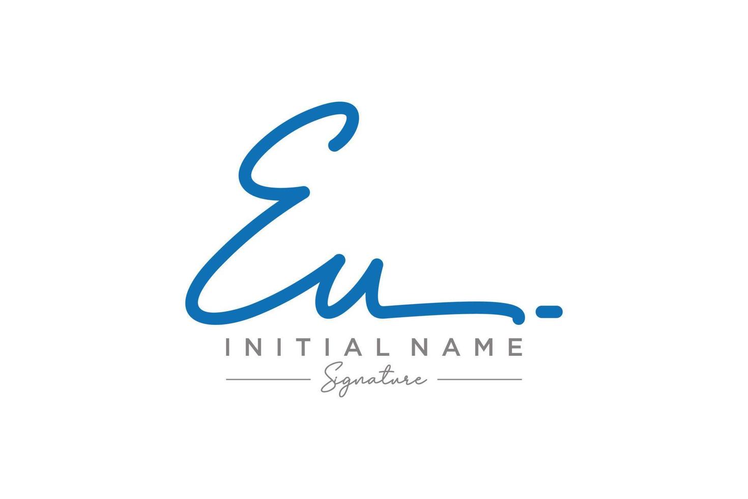 Initial EU signature logo template vector. Hand drawn Calligraphy lettering Vector illustration.