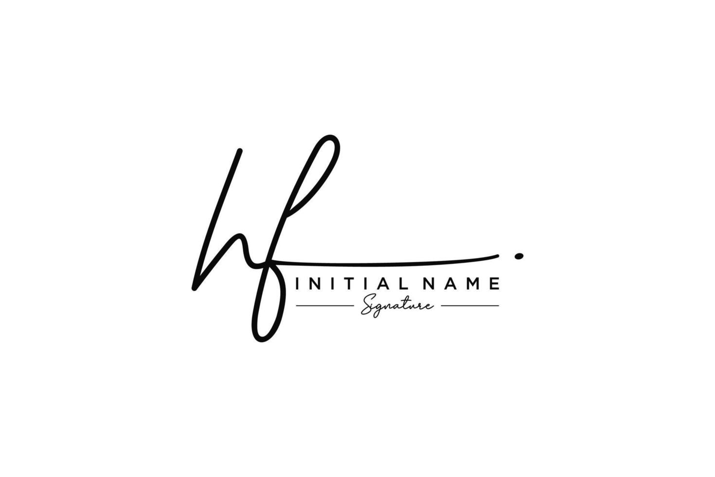 Initial HF signature logo template vector. Hand drawn Calligraphy lettering Vector illustration.