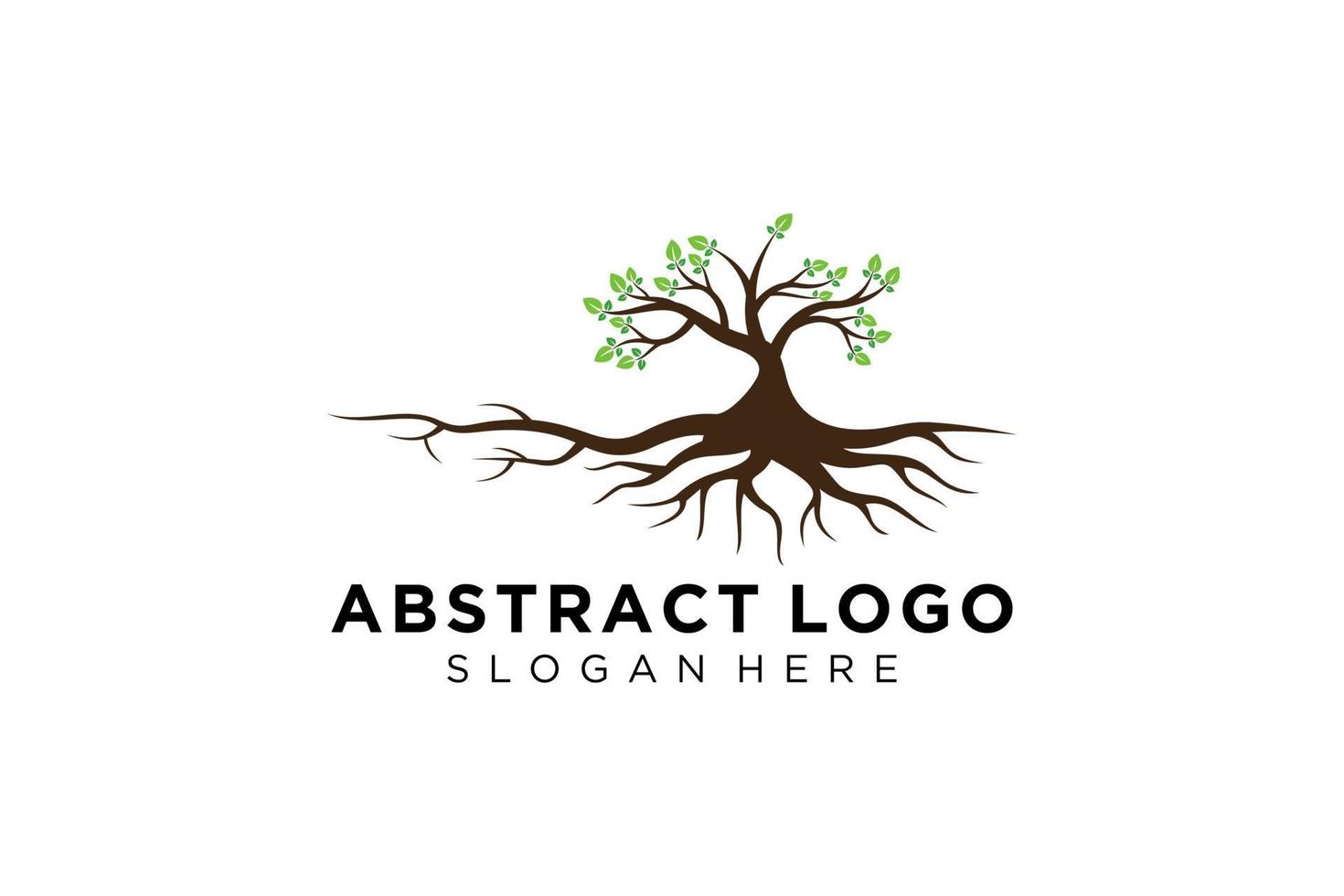 Green tree logo design natural and abstract leaf. vector