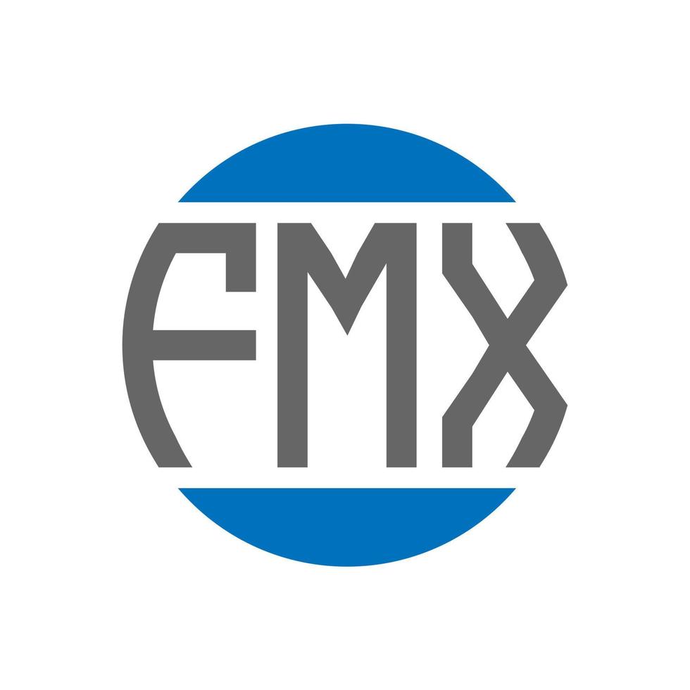 diseño de logotipo de letra fmx sobre fondo blanco. concepto de logotipo de círculo de iniciales creativas de fmx. diseño de letras fmx. vector