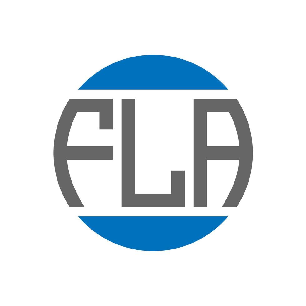 diseño de logotipo de letra fla sobre fondo blanco. concepto de logotipo de círculo de iniciales creativas fla. diseño de letras fla. vector