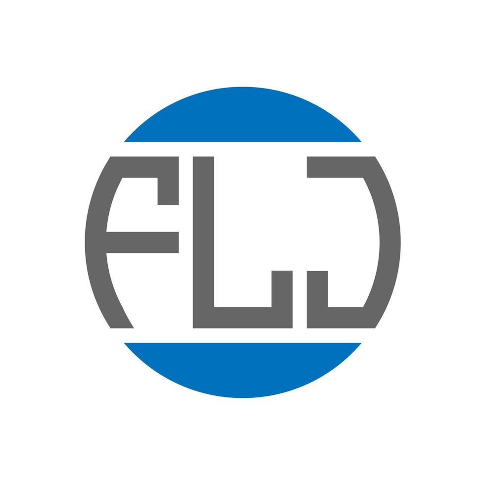 diseño de logotipo de letra flj sobre fondo blanco. concepto de logotipo de círculo de iniciales creativas flj. diseño de letras flj. vector