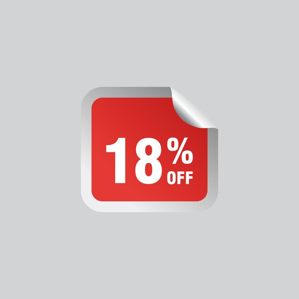 18 discount, Sales Vector badges for Labels, , Stickers, Banners, Tags, Web Stickers, New offer. Discount origami sign banner.