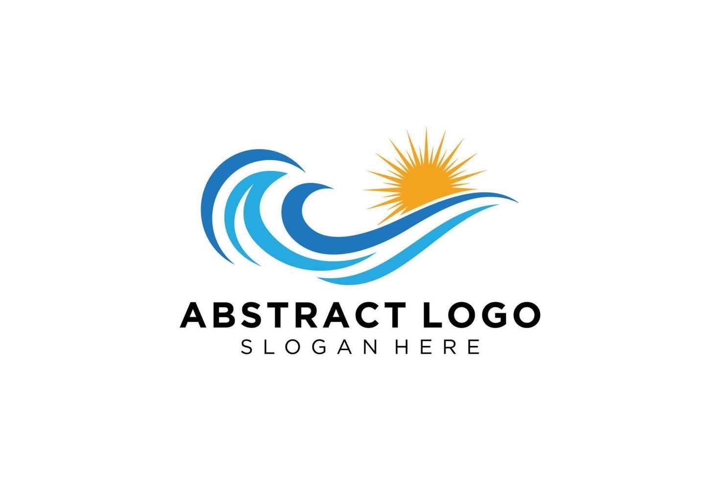 Abstract water wave splash logo symbol and icon design. vector