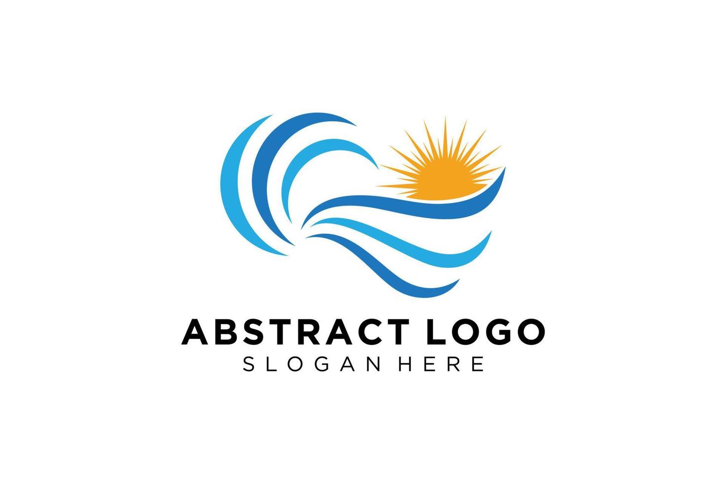 Abstract water wave splash logo symbol and icon design. vector