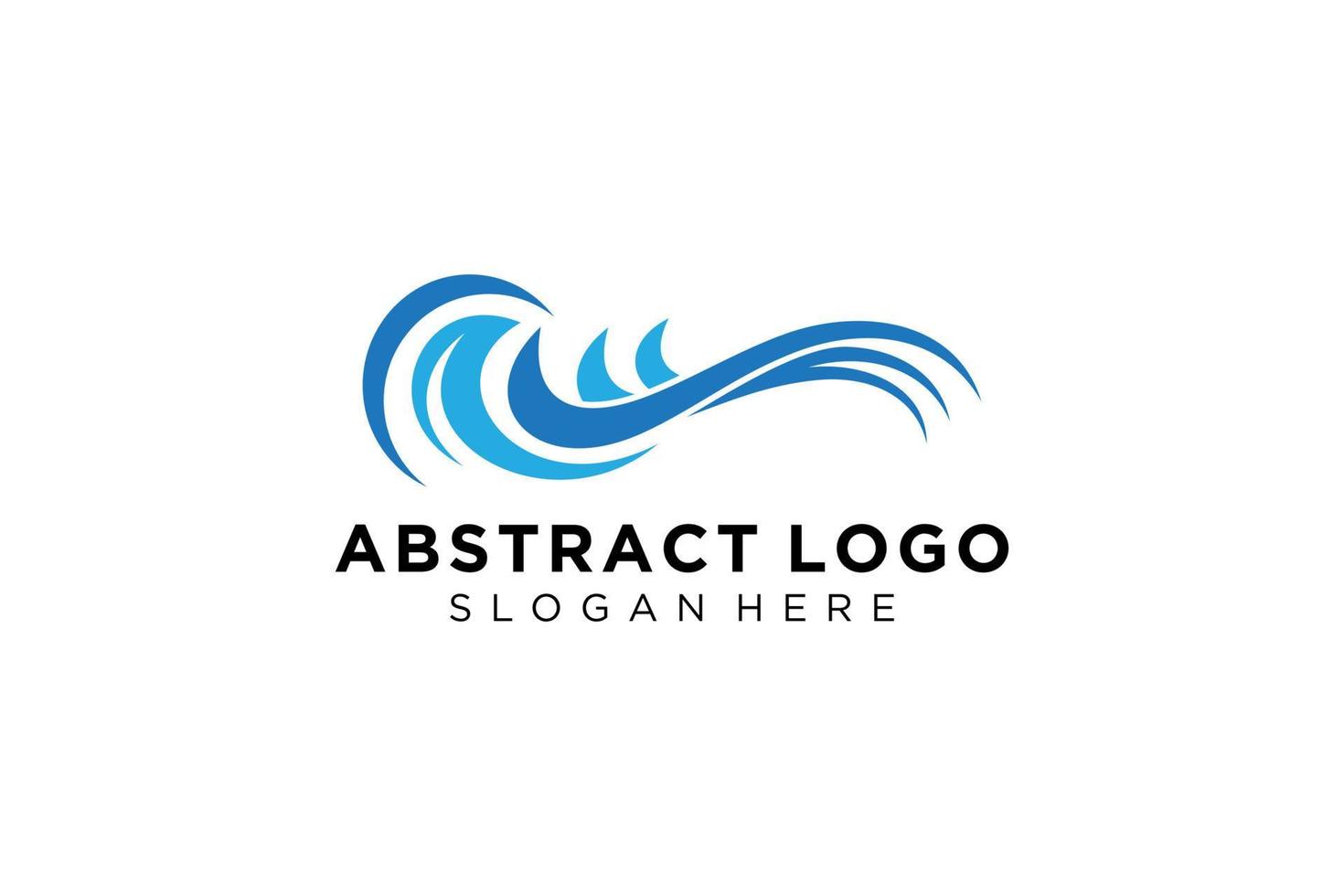 Abstract water wave splash logo symbol and icon design. vector