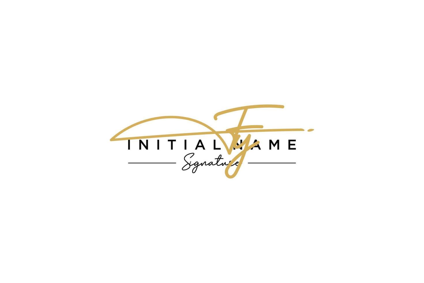 Initial FY signature logo template vector. Hand drawn Calligraphy lettering Vector illustration.