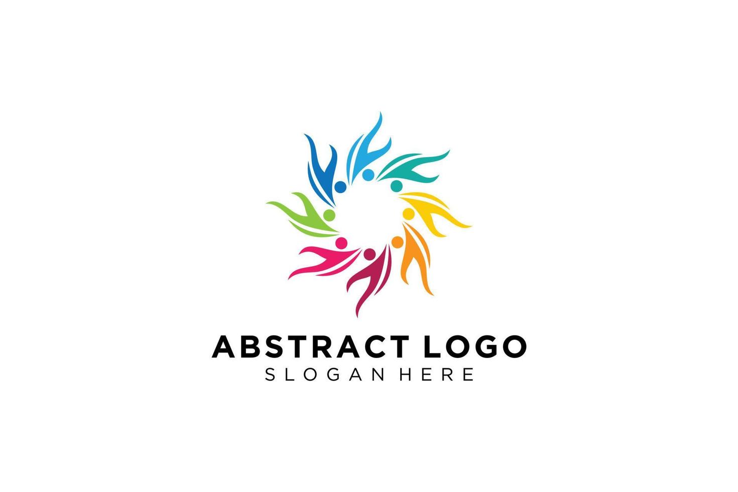 colección de logotipos de personas y familias abstractas vectoriales, iconos de personas, plantilla de logotipo de salud, símbolo de cuidado. vector