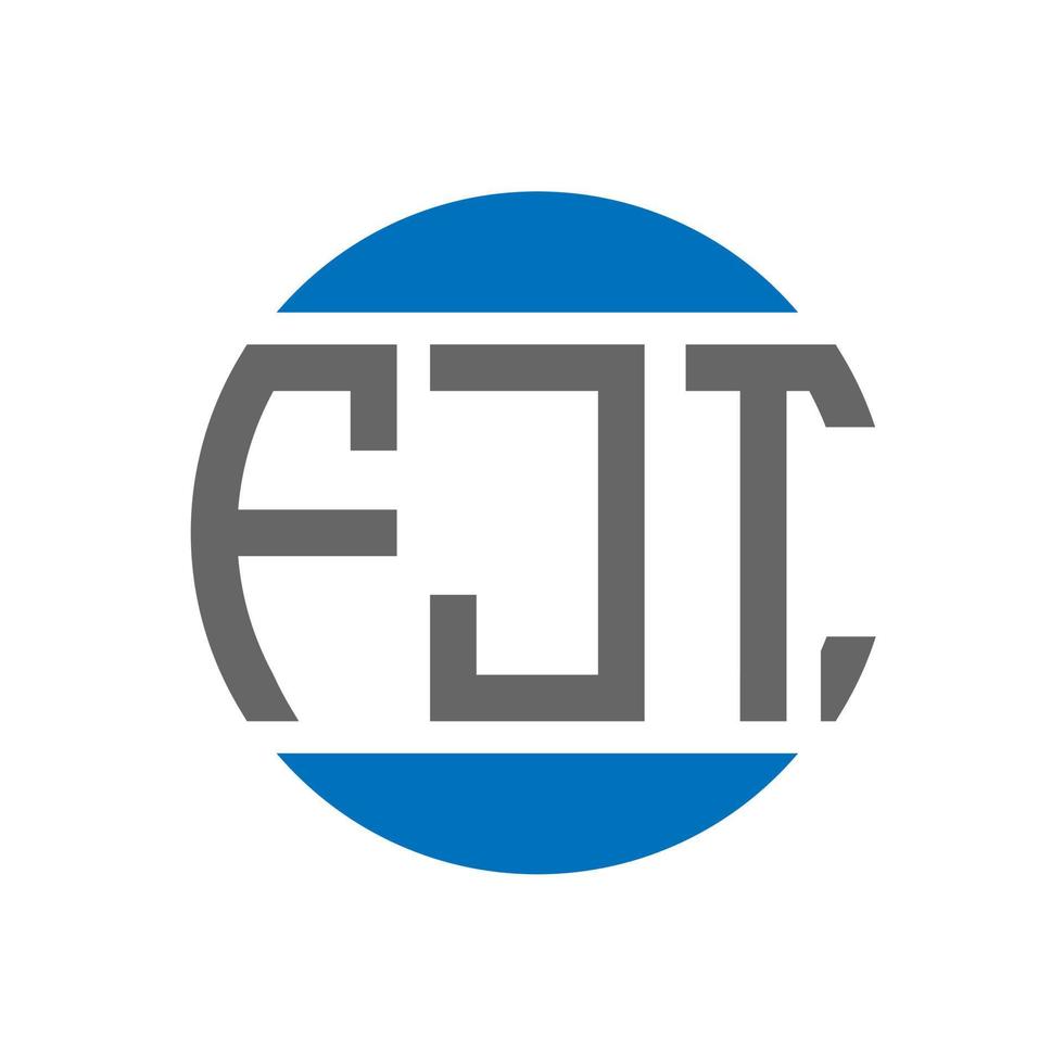 diseño de logotipo de letra fjt sobre fondo blanco. concepto de logotipo de círculo de iniciales creativas fjt. diseño de letra fjt. vector