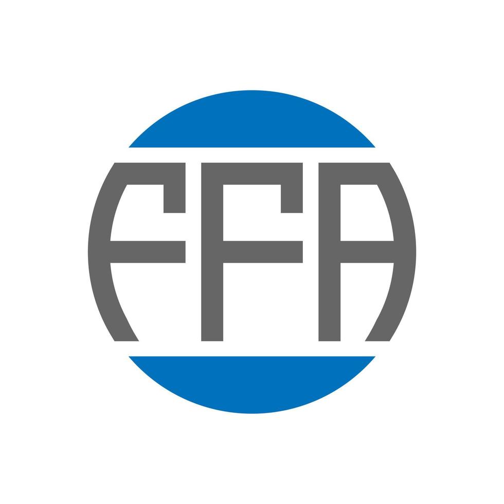 diseño de logotipo de letra ffa sobre fondo blanco. concepto de logotipo de círculo de iniciales creativas de ffa. diseño de letras ffa. vector