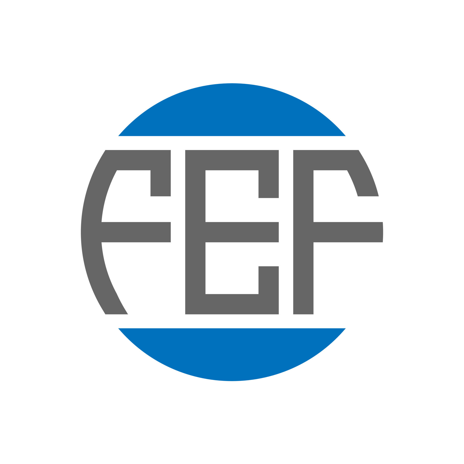 FEF letter logo design on white background. FEF creative initials