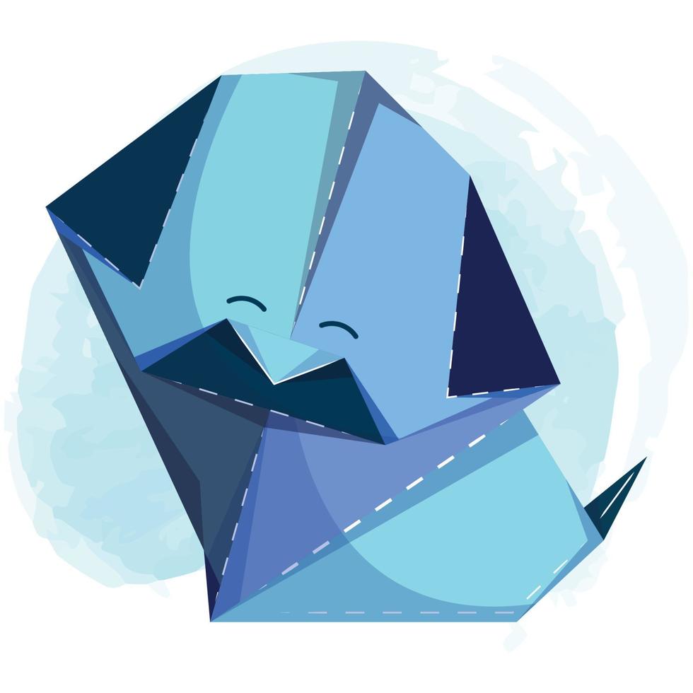 aislado lindo perro origami dibujo icono vector ilustración