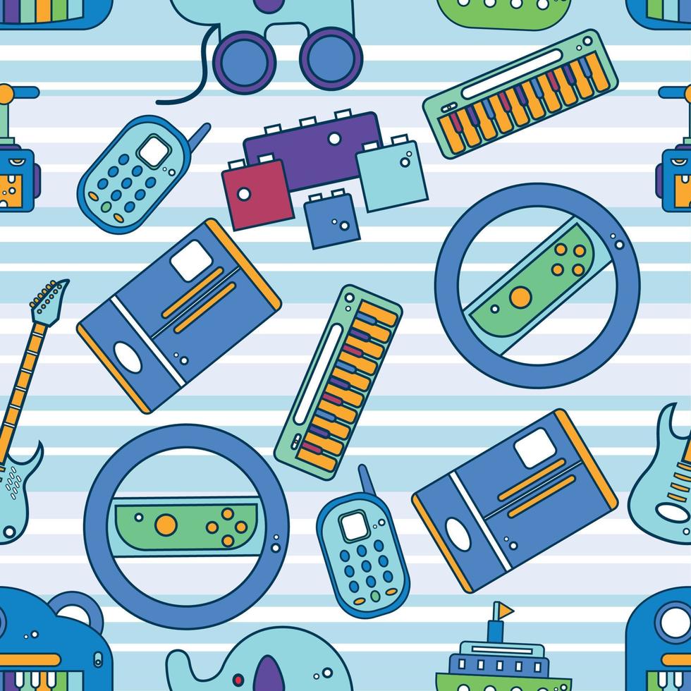 pattern background with toy icons Vector illustration