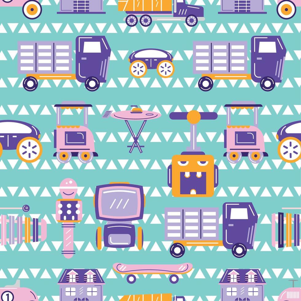 pattern background with toy icons Vector illustration