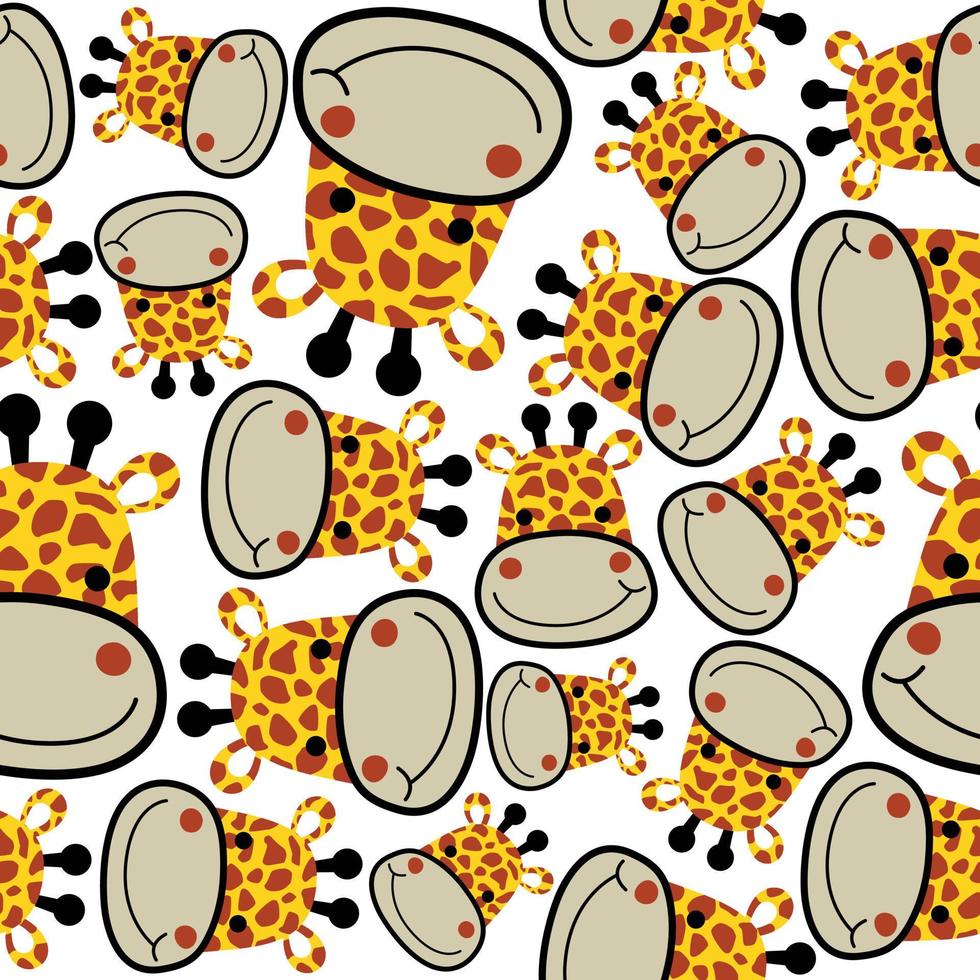 seamless vector pattern with giraffes head cartoon