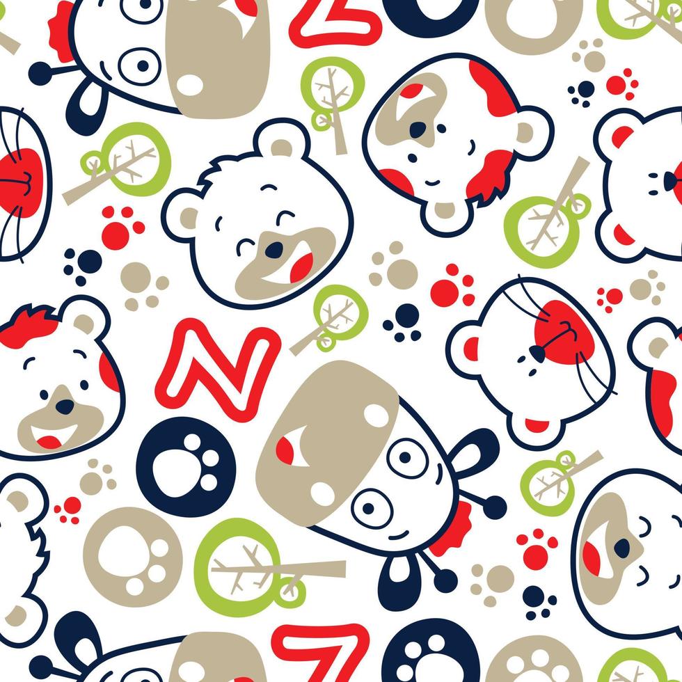seamless vector pattern with funny animals cartoon