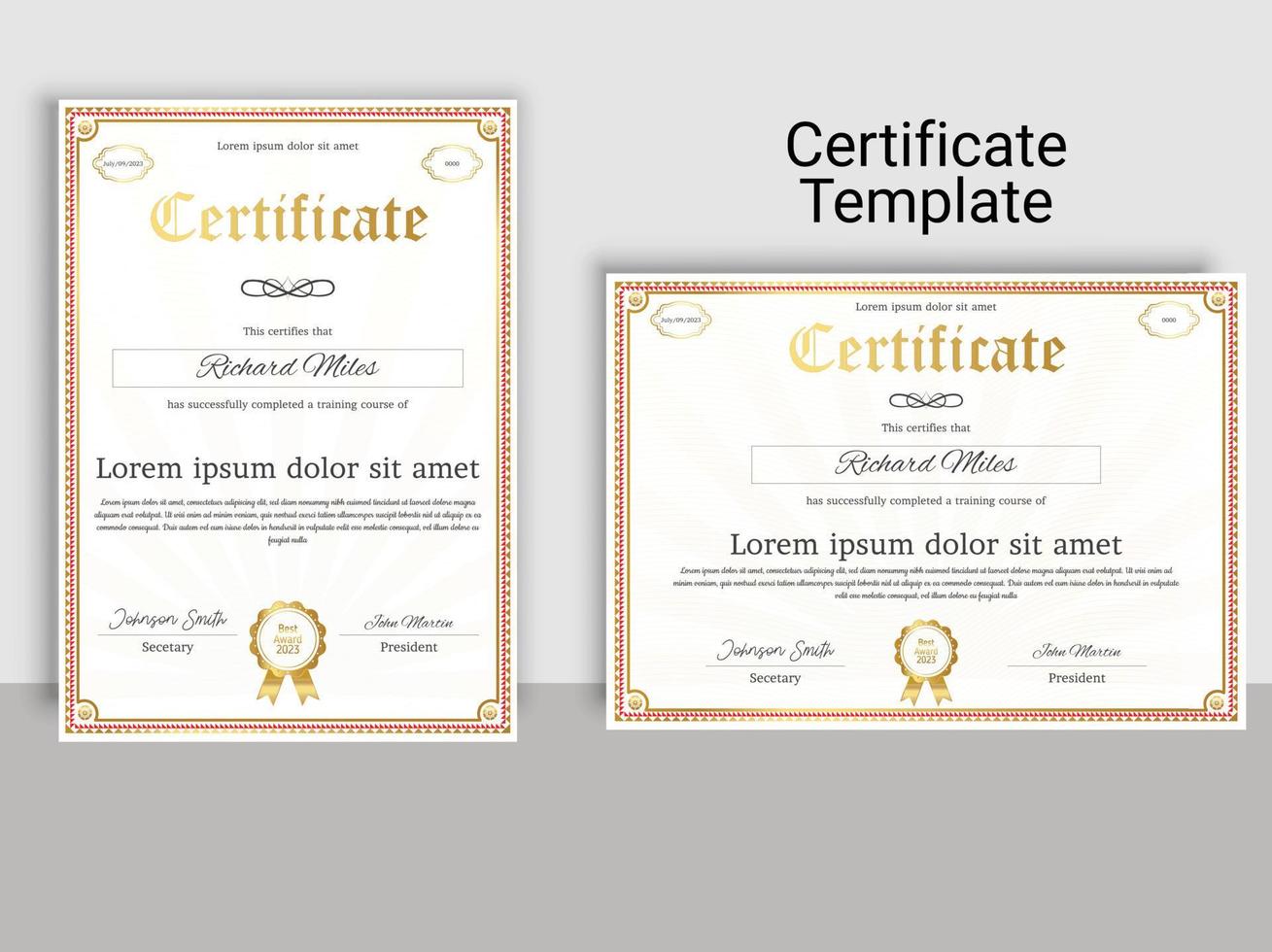 Amazing editable certificate template design vector