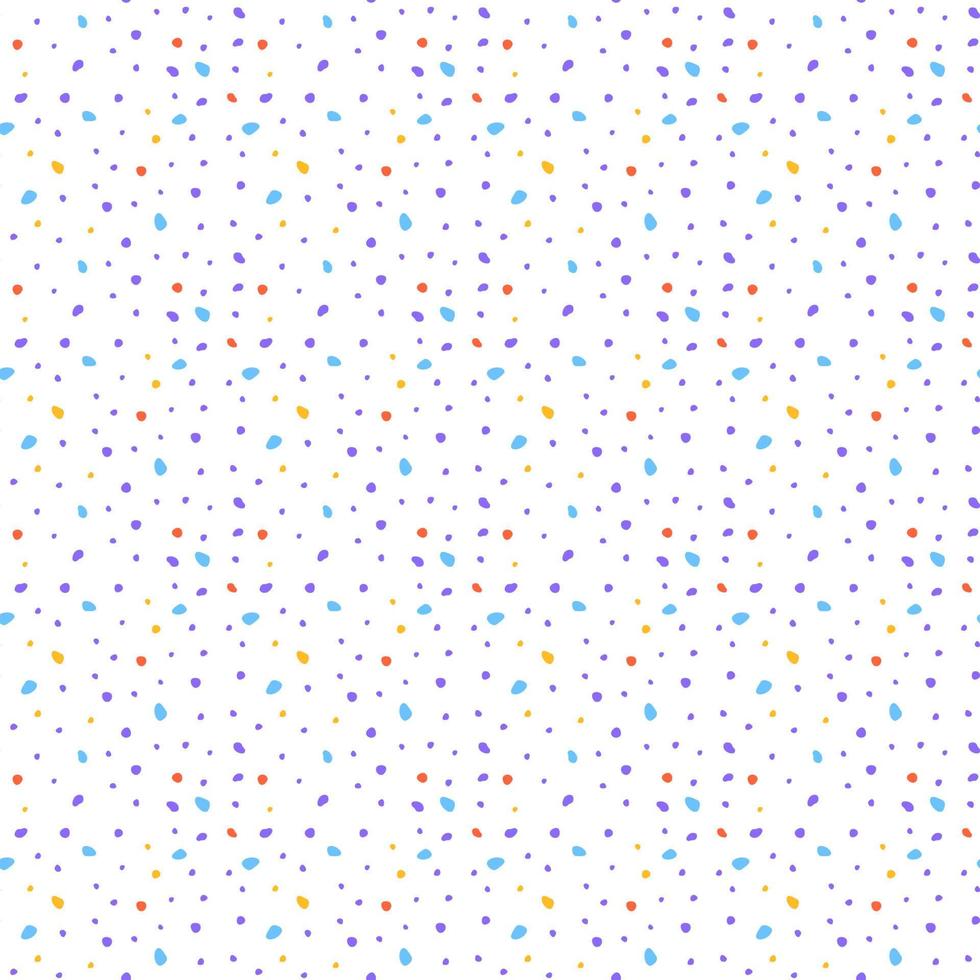Abstract dotted seamless pattern. Background with asymmetric simple color spots. Vector illustration of stipple texture.
