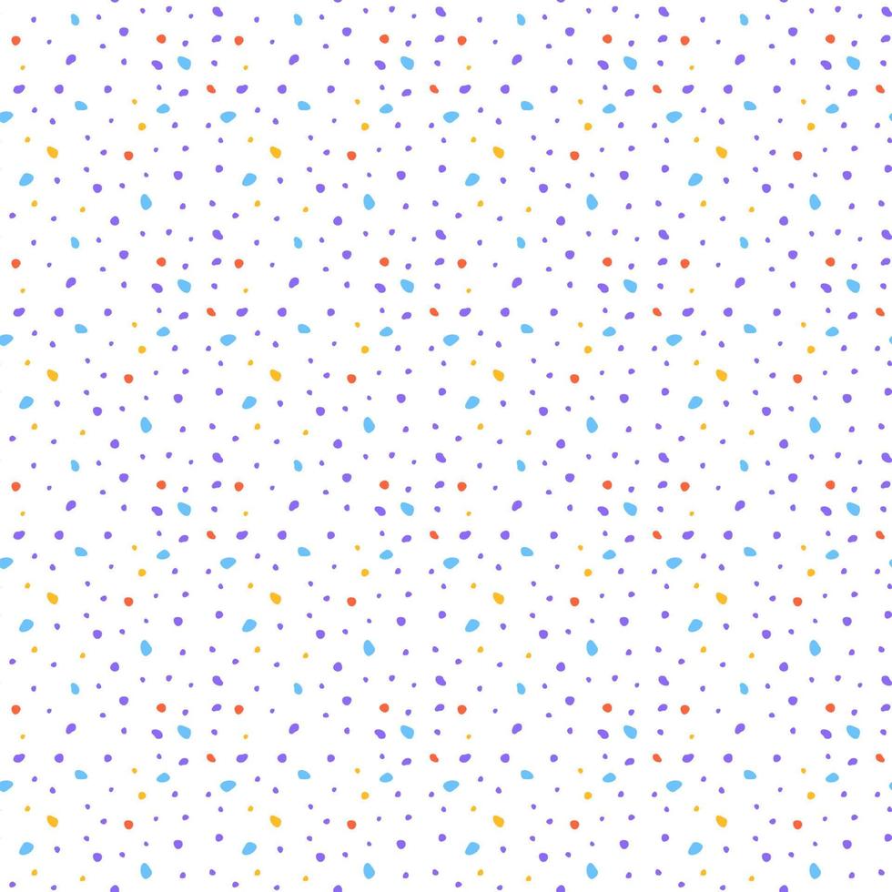 Abstract dotted seamless pattern. Background with asymmetric simple color spots. Vector illustration of stipple texture.