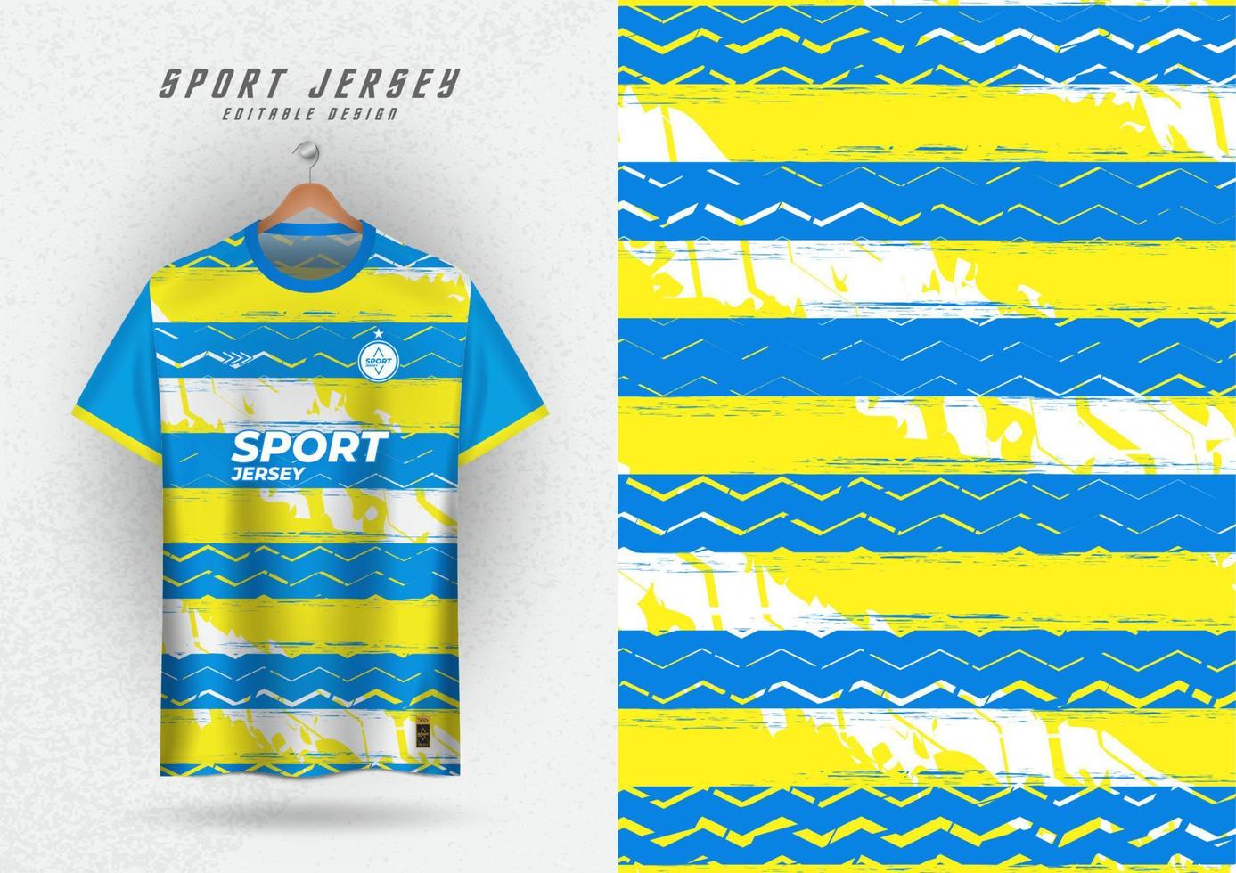 Background Mock up for sport jersey soccer running racing, yellow and blue stripes pattern. vector