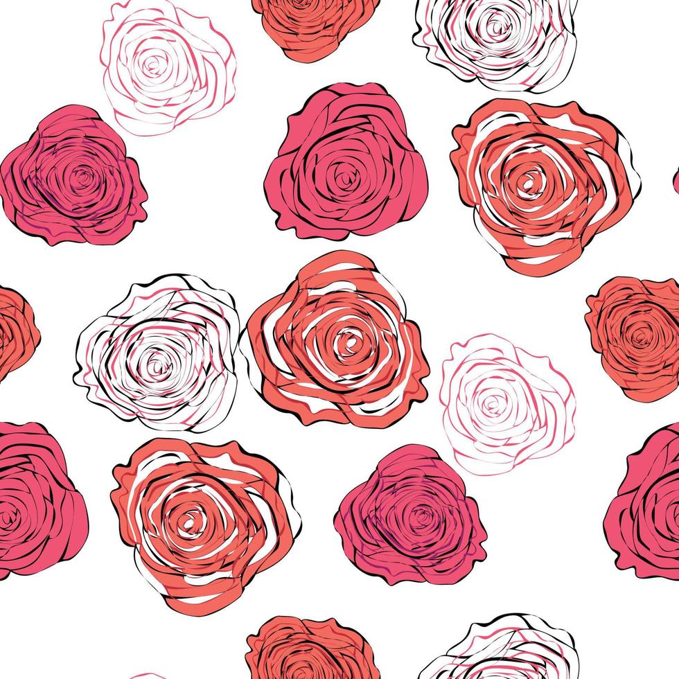 elegant seamless pattern with beautiful pink roses for your design vector