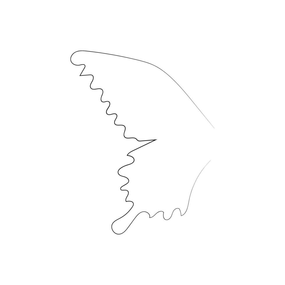 Flying bird continuous line drawing element isolated on white background for logo or decorative element. vector