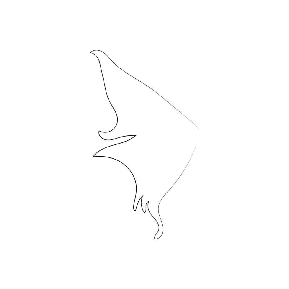 elemento de dibujo de línea continua de pájaro volador aislado en fondo blanco para logotipo o elemento decorativo. vector