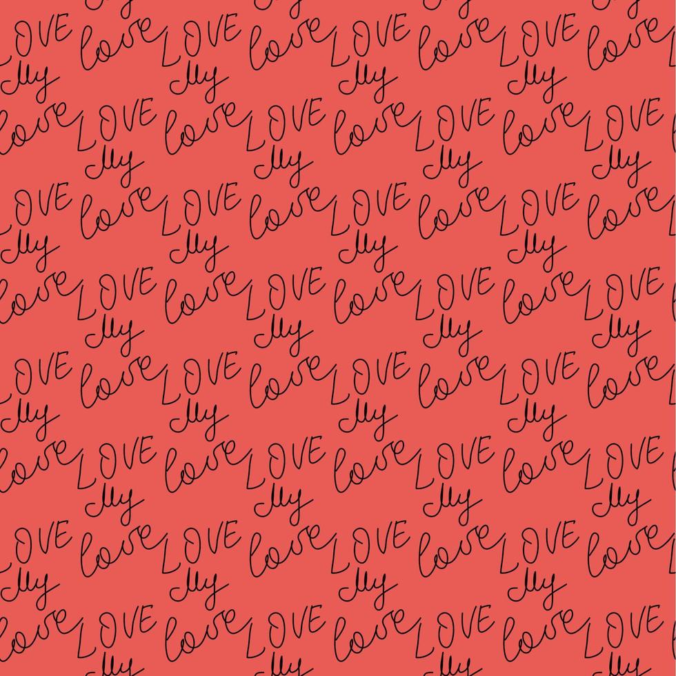love you hearts romantic pattern illustration isolated on white. black and white seamless pattern for wallpaper, textiles, packaging, scrapbooking, foil stamping. vector
