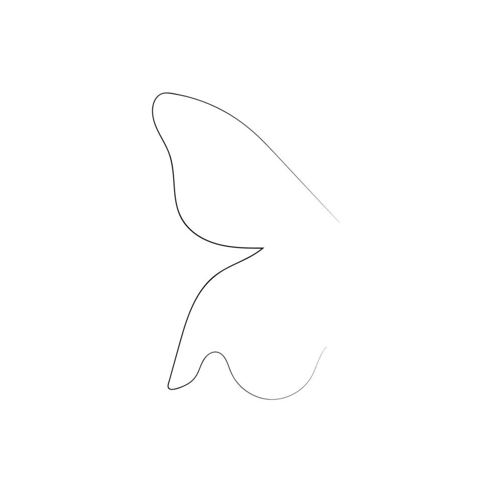 Flying bird continuous line drawing element isolated on white background for logo or decorative element. vector