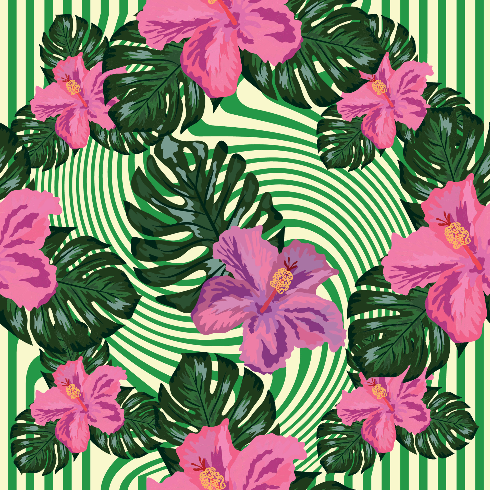 Floral exotic tropical seamless pattern tropic hawaiian wallpaper